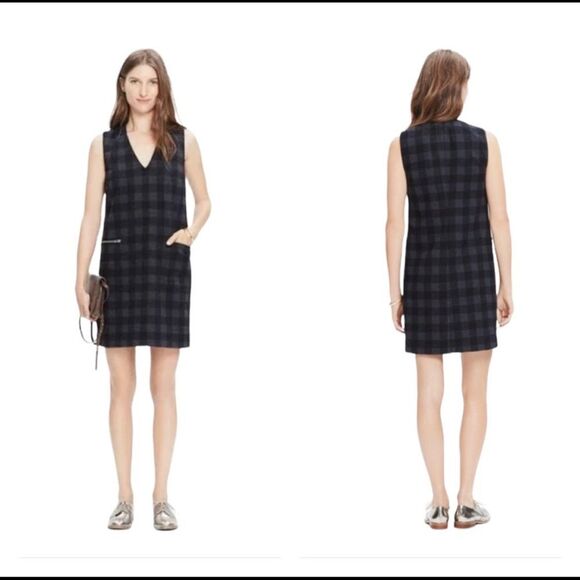 MADEWELL 1937 Buffalo Check Jumper Mini Dress Small - Picture 2 of 12